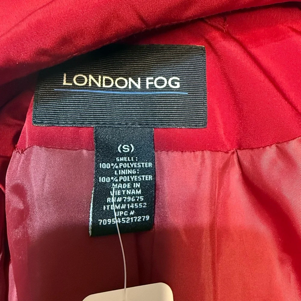 London Fog Vibrant Red Trench Coat